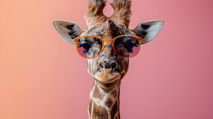 Giraffe Wearing Sunglasses Photo