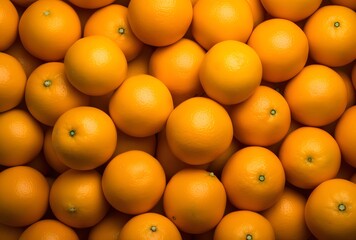 Poster - Close-Up View of a Pile of Oranges