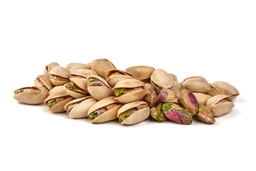 Wall Mural - Pistachio nuts, isolated on white background. Close-up