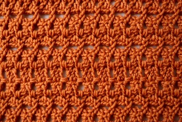 Sticker - Orange Brown Crochet Texture Background Closeup