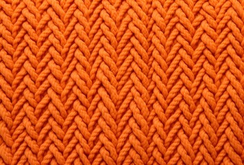 Wall Mural - Orange Knitted Fabric Background Texture