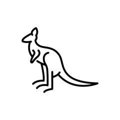 Kangaroos black line illustration. Animals of Australia.