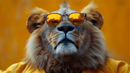 Cool Lion Wearing Sunglasses Illustration