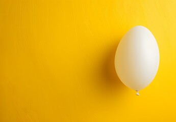 Poster - Minimalist Egg Balloon on Yellow Background