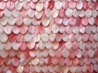 Canvas Print - Pink and White Shell Scale Wall Texture