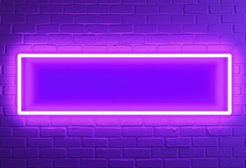 Purple Brick Wall with Neon Sign Frame