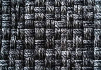 Canvas Print - Grey Woven Fabric Texture Background - Close Up