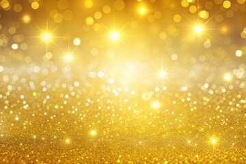 Wall Mural - golden glitter background with soft sparkling lights