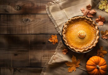 Canvas Print - Pumpkin Pie Thanksgiving Tabletop Still Life