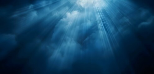 Canvas Print - Abstract Blue Sky Light Rays Background