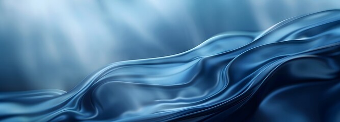 Poster - Abstract Blue Wavy Lines Background