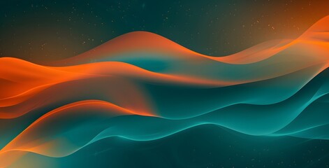 Canvas Print - Abstract Teal and Orange Gradient Background