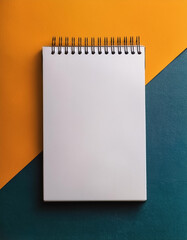 blank notebook isolated on minimalist background