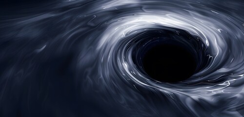 Canvas Print - Abstract Black Hole in Navy Blue Gradient