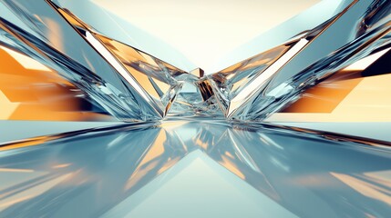 Poster - A stunning formation of glass-like structures reflecting vibrant colors in an abstract art piece created with precision and creativity
