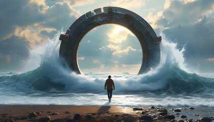 Journey through the Wave Gate: Embracing Human Desire and the Courage to Pursue Dreams in a Surreal Dimension