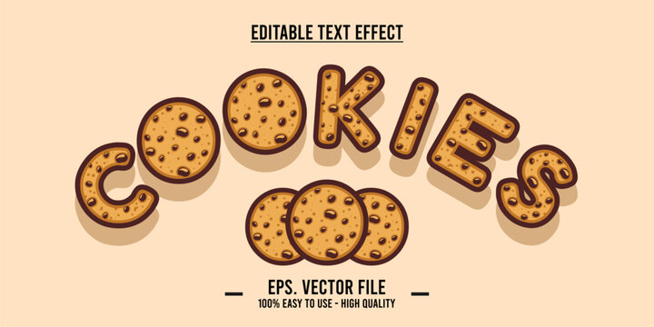 COOKIES word made with delicious chips cookie illustration on bright background, Vector illustration design.