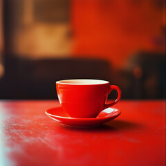 Red porcelain retro cup