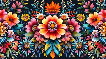 Poster - Vibrant Floral Arrangement with Bold Colors