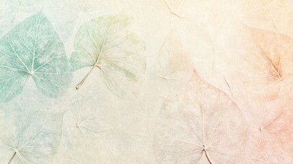 Poster - Leaf skeleton backdrop featuring an abstract design in soft pastel hues with intricate natural lines highlighting the beauty of nature
