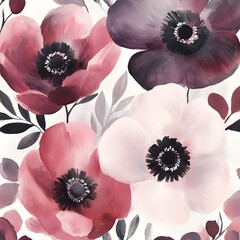 Wall Mural - Watercolor Floral Pattern