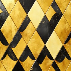 Wall Mural - Black and Gold Geometric Pattern