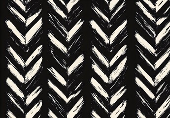 Poster - Abstract Black and White Chevron Pattern