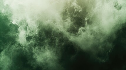 Poster - Fog and smoke effect creating a green and white toned background