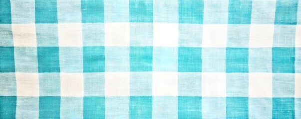 Poster - Blue and White Checkered Fabric Texture