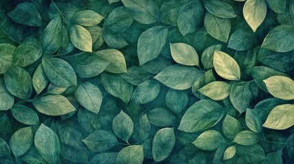 Poster - Green leaf wallpaper featuring a natural foliage background Textured design suitable for banners postcards and book illustrations Crafted using digital tools