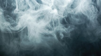 Poster - Ethereal white smoke swirling against a dark backdrop evoking a mystical and abstract atmosphere