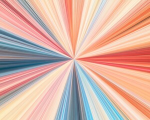 Poster - Vibrant zoom motion explosion effect background illustration featuring a blend of red blue gray pink beige and orange star rays A dynamic multicolor burst backdrop for graphic design