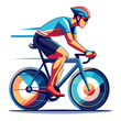 © MR. INVINCIBLE - man riding bicycle vector flat minimalistic isolated illustration, Racing cyclist vector flat minimalistic illustration