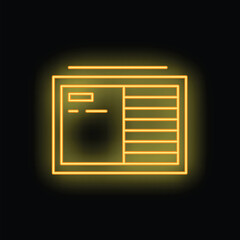 Poster - Yellow neon sign icon of split air conditioner on a wall on black background