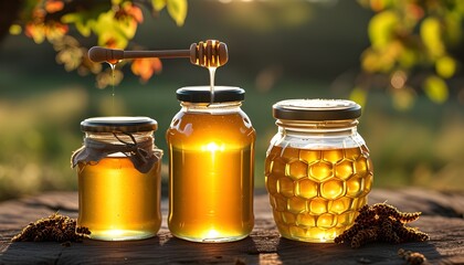 Poster - Celebrating the Bounty of Bees: From Honeycomb Craftsmanship to Jars of Golden Elixir, A Tribute to Natures Sweet Harvest