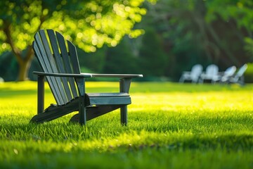 Adirondack chair on grass outside for summer use