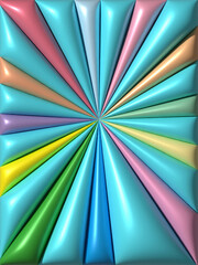 Aufkleber - Multicolored shiny stripes, 3D rendering illustration