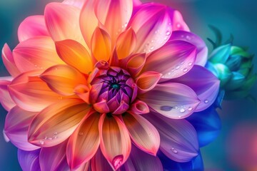 Wall Mural - Colorful dahlia bloom