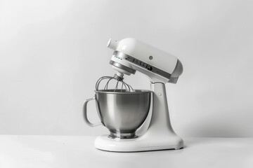 Electric mixer on white background