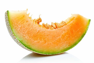 Wall Mural - Honeydew or cantaloupe on white background