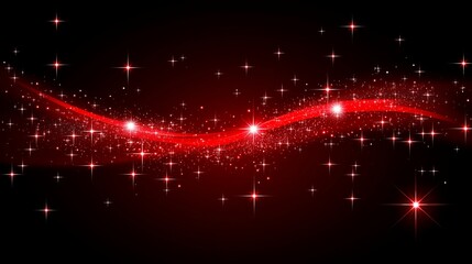 Wall Mural - Red christmas background with snowflakes and bokeh lights