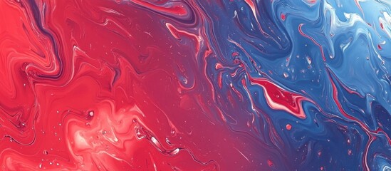 Vibrant blue and red digital marbling background Abstract surface texture ideal for web design or event invitations Decorative marble effect suitable for wallpapers