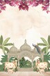 © dinesh - pichwai art background wedding invitation template
