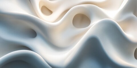 Wall Mural - Luxurious Wavy Lines: A Modern 3D Abstract Artwork in Soft Colours