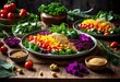 © Yaraslava - vibrant plant based meal featuring fresh colorful veggies beautiful arrangement nutrient rich ingredients bright presentation, bowl, salad, dish, food