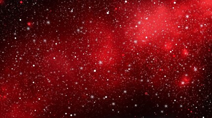 Wall Mural - Red christmas background with snowflakes and bokeh lights