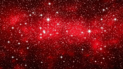 Wall Mural - Red christmas background with snowflakes and bokeh lights