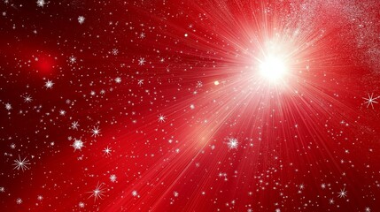 Wall Mural - abstract red christmas background with snowflakes and stars.