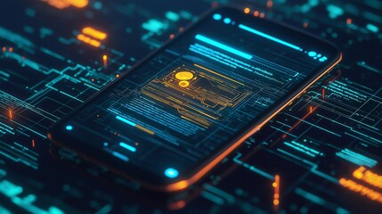 Poster - Smartphone Futuristic Technology Data Network