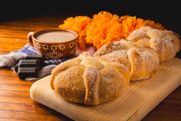 Photographs of the bread of the dead in the festivities of the day of the dead in Mexico